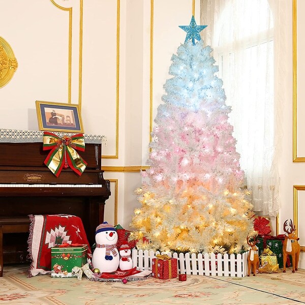 6ft Artificial Christmas Tree with 300 LED Lights and 600 Bendable Branches