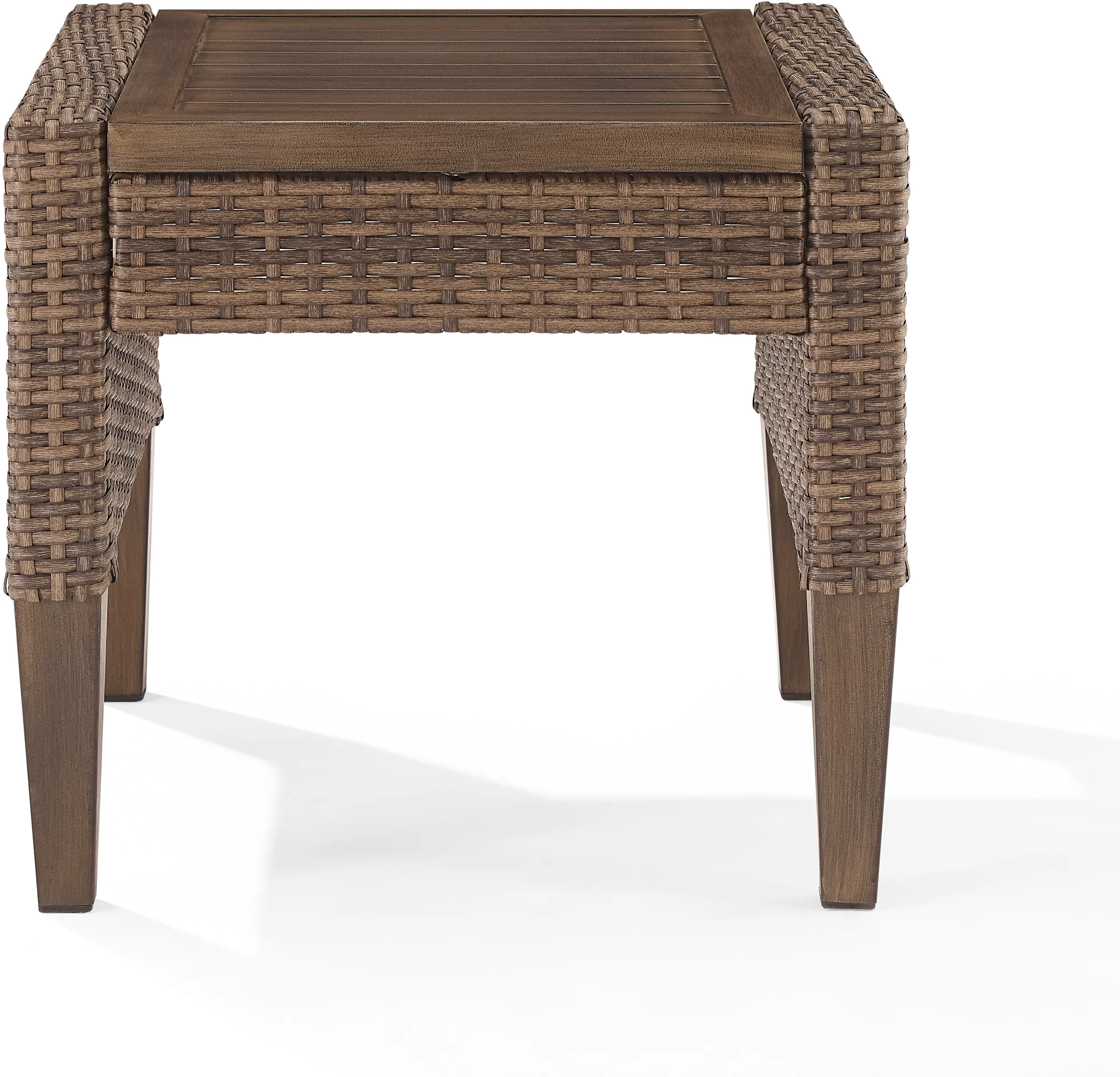 Capella Brown Wicker Patio Side Table