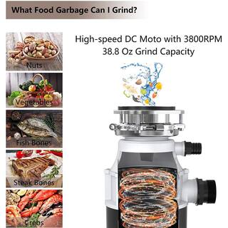 Trifecte Masher 34 HP Continuous Feed Garbage Disposal with Sound Reduction and Power Cord Kit NTRI-EM200