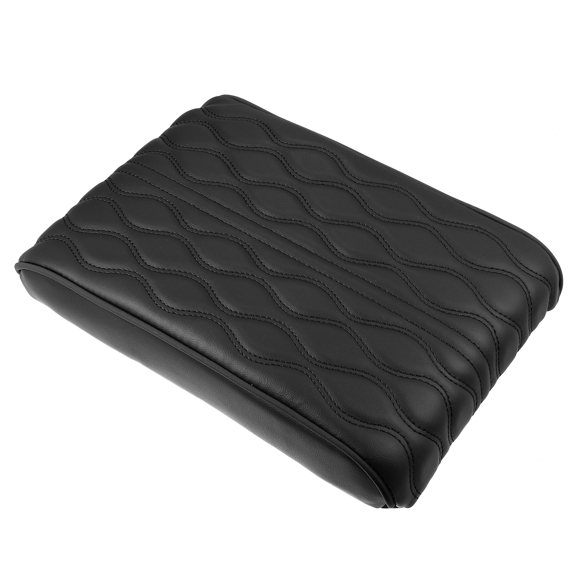 Auto Armrest Cushion Cover Center Console Box Pad Waterproof Faux Leather Cushion Pad Protector Universal Black