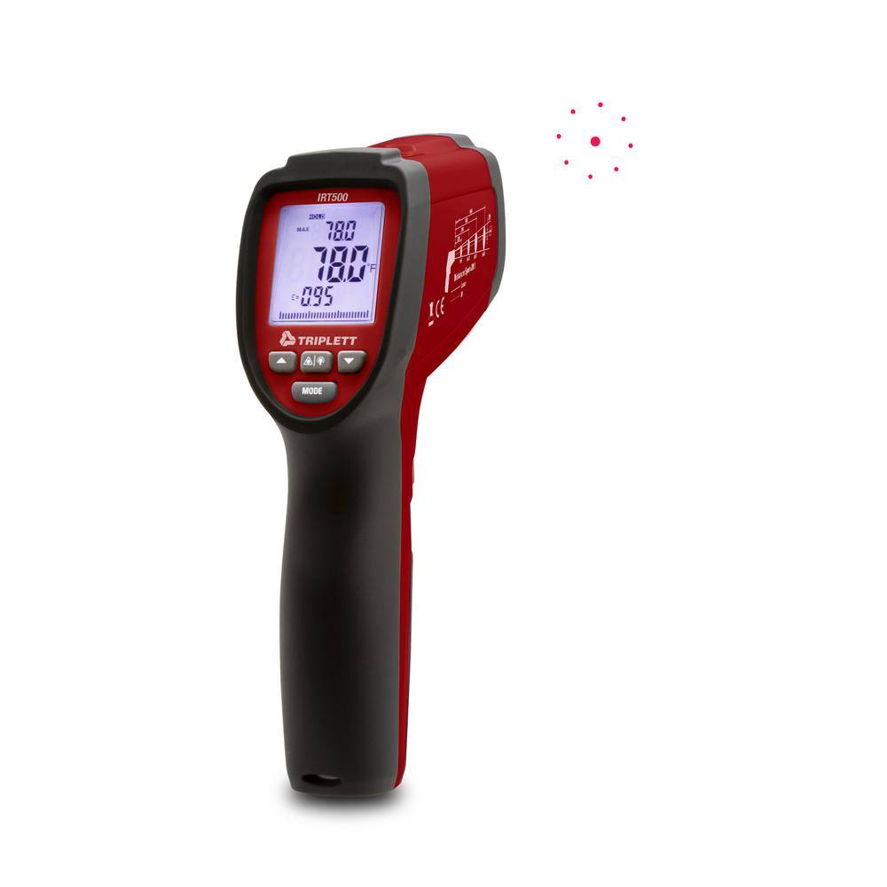 TRIPLETT 20:1 IR Thermometer with igh TempCircular Laser and Alarm IRT500