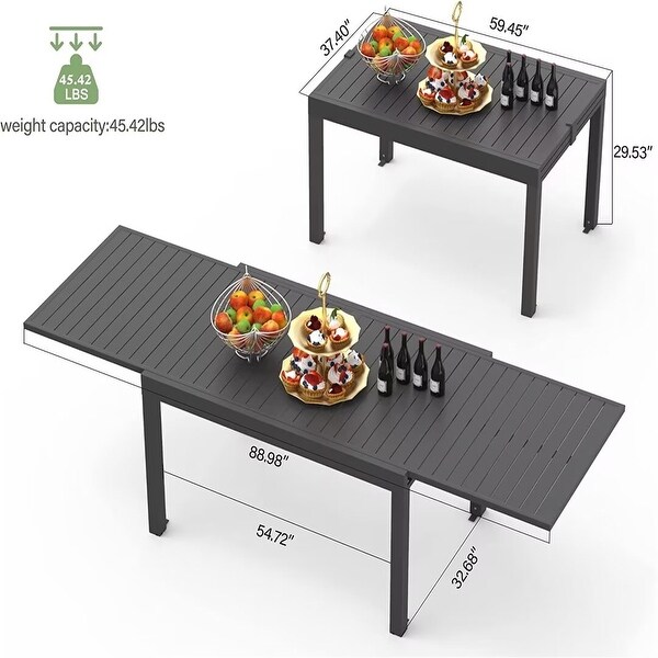 Outdoor Metal Aluminum Expandable Table，for 68 Person，for Garden