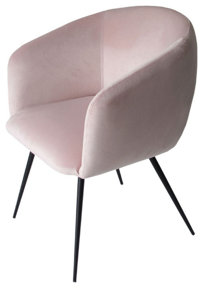 Cid 24 Inch Modern Dining Chair Curved Back Metal Peg Legs Pink  Saltoro   Dining Chairs   by Dot  ampBo  Houzz