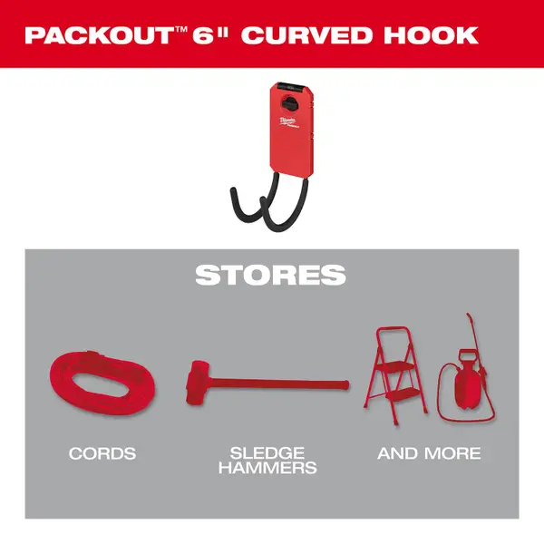 Milwaukee 6 PACKOUT Curved Hook