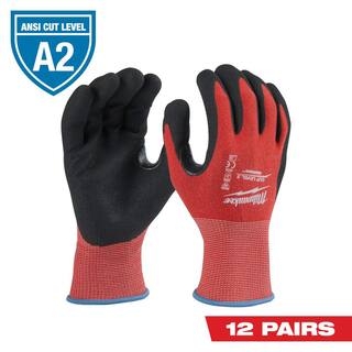 MW Large Red Nitrile Level 2 Cut Resistant Dipped Work Gloves (12-Pack) 48-22-8927B