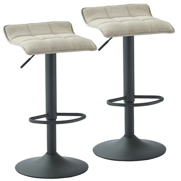 Pluto-Adjustable Height Fabric Stool， Set of 2