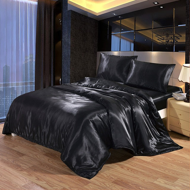 Luxury Satin Silk Duvet Cover 3 pcs Set