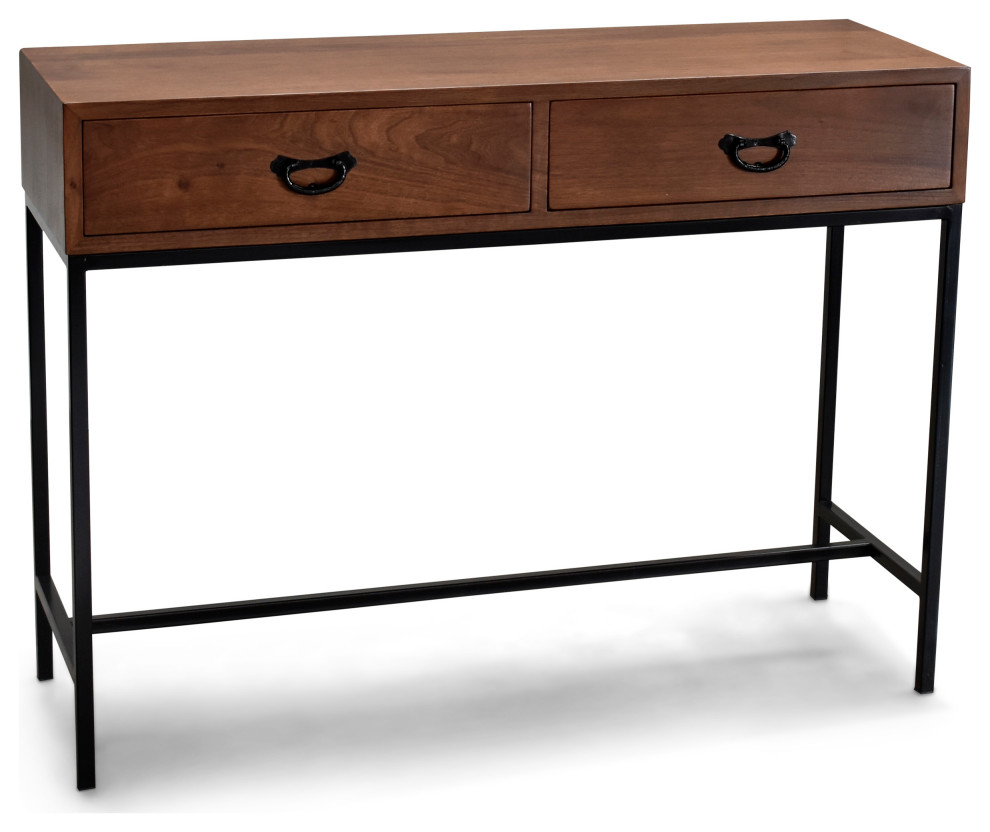 Kobe Small Console Table  Classic Walnut   Industrial   Console Tables   by Gingko Furniture  Houzz