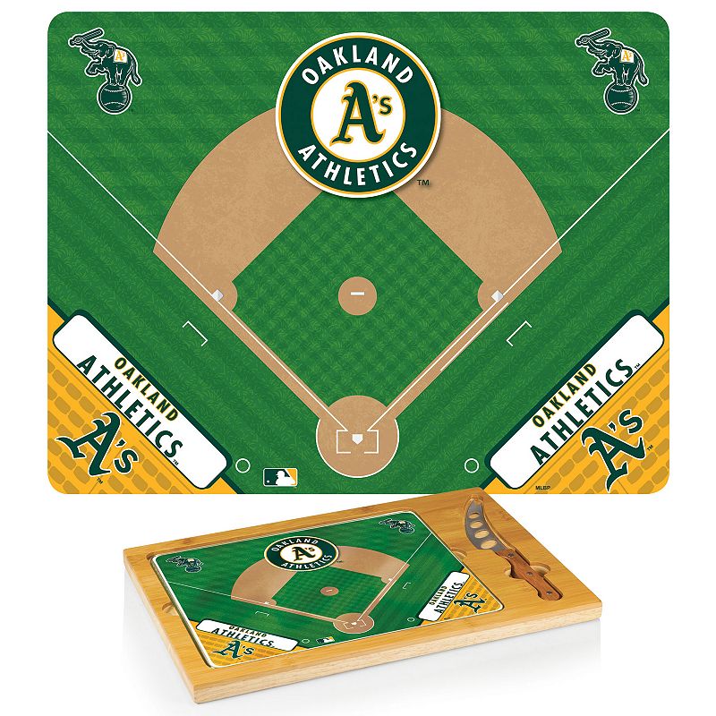 Picnic Time Oakland Athletics Icon Rectangular Cutting Board Gift Set