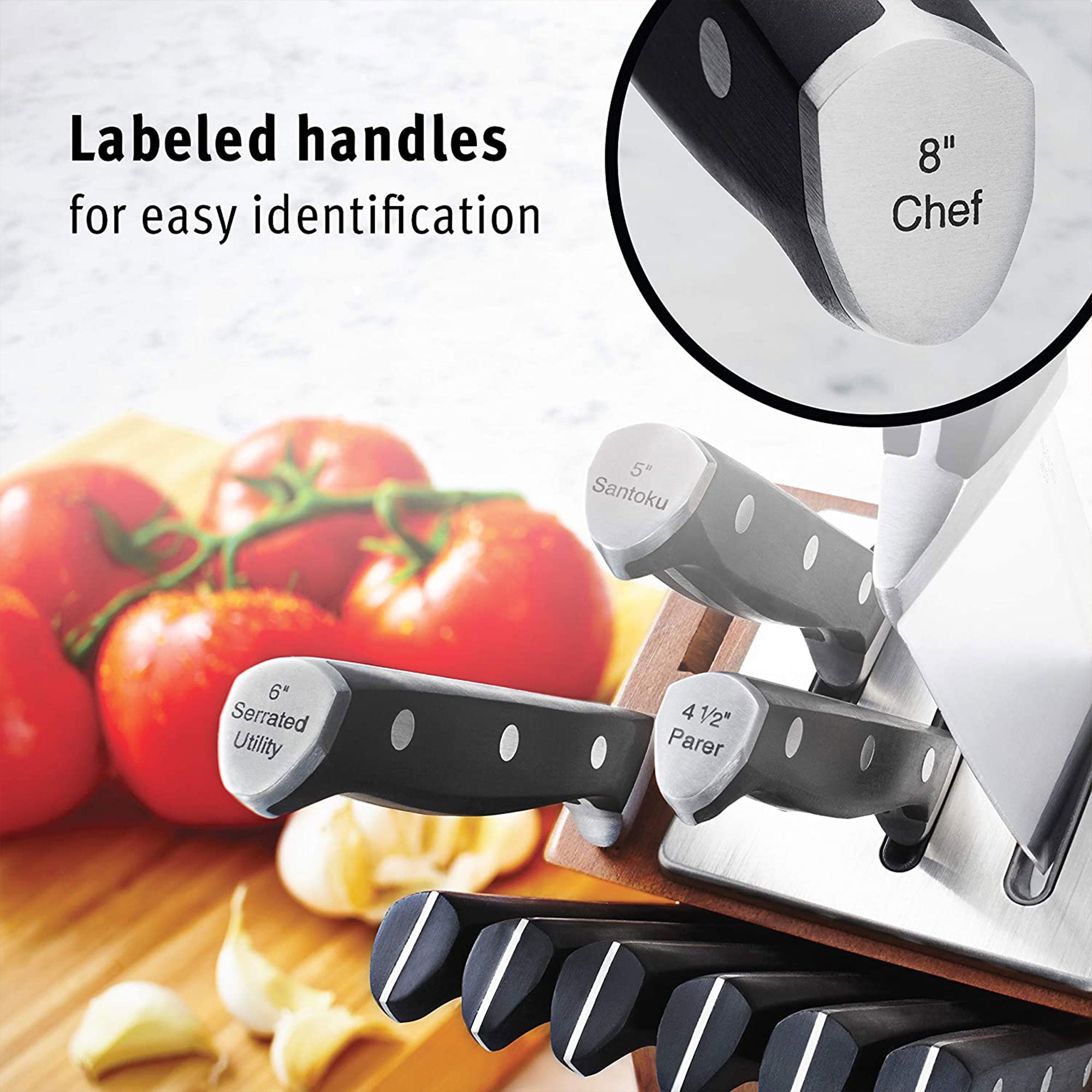 Calphalon 321 12 Piece Kitchen Cutlery Knife Block Set with Sharpener (Used)