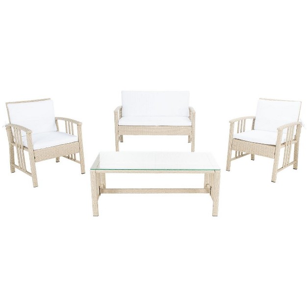 Reslor 4 Piece Patio Outdoor Living Set Safavieh