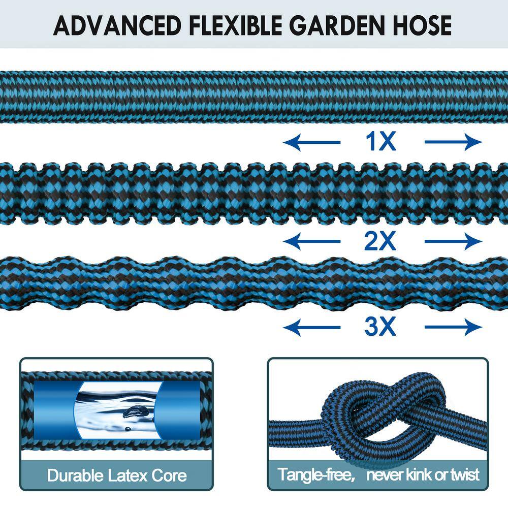 WeGuard 34 in. x 100 ft. Expandable Garden Hose Expanding Water Hose with 10 Function Nozzle Kink Free Garden Water Hose 341000117