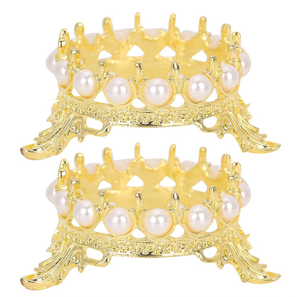 Nail Pen Holder Nail Retro Embossed Crown Pen Holder Light Therapy Pen Storage Rack 2pcsgolden