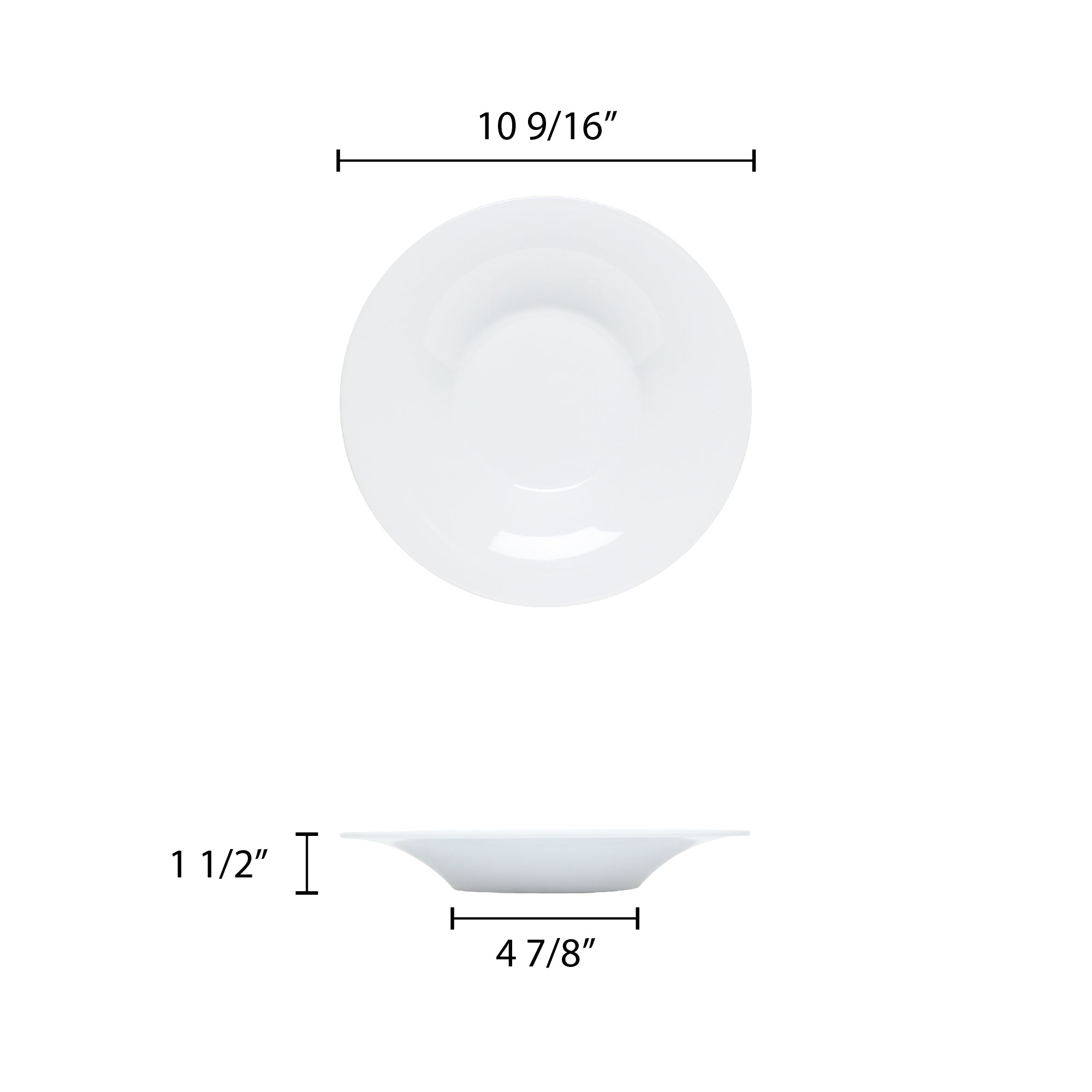 Excellante 12 oz.， 10-1/4 Pasta Bowl， White， Comes in Dozen