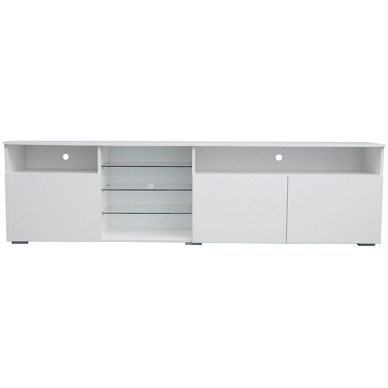 FC Design TV Stand  High Gloss Doors Modern TV Stand LED (White)