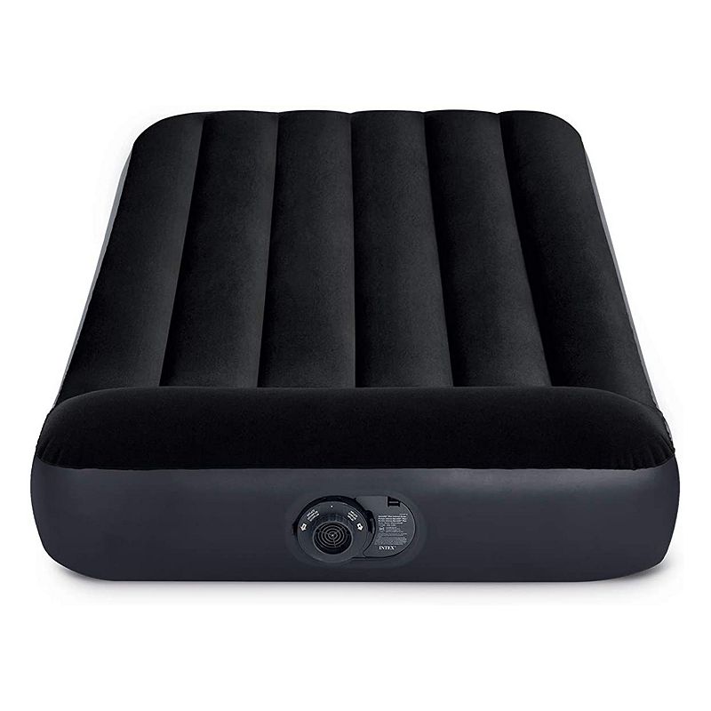 Intex Dura Pillow Rest Classic Blow Up Mattress Air Bed with Built In Pump， Twin