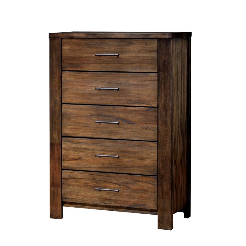 Simple Relax 5-drawer Chest Wood Veneer, Oak