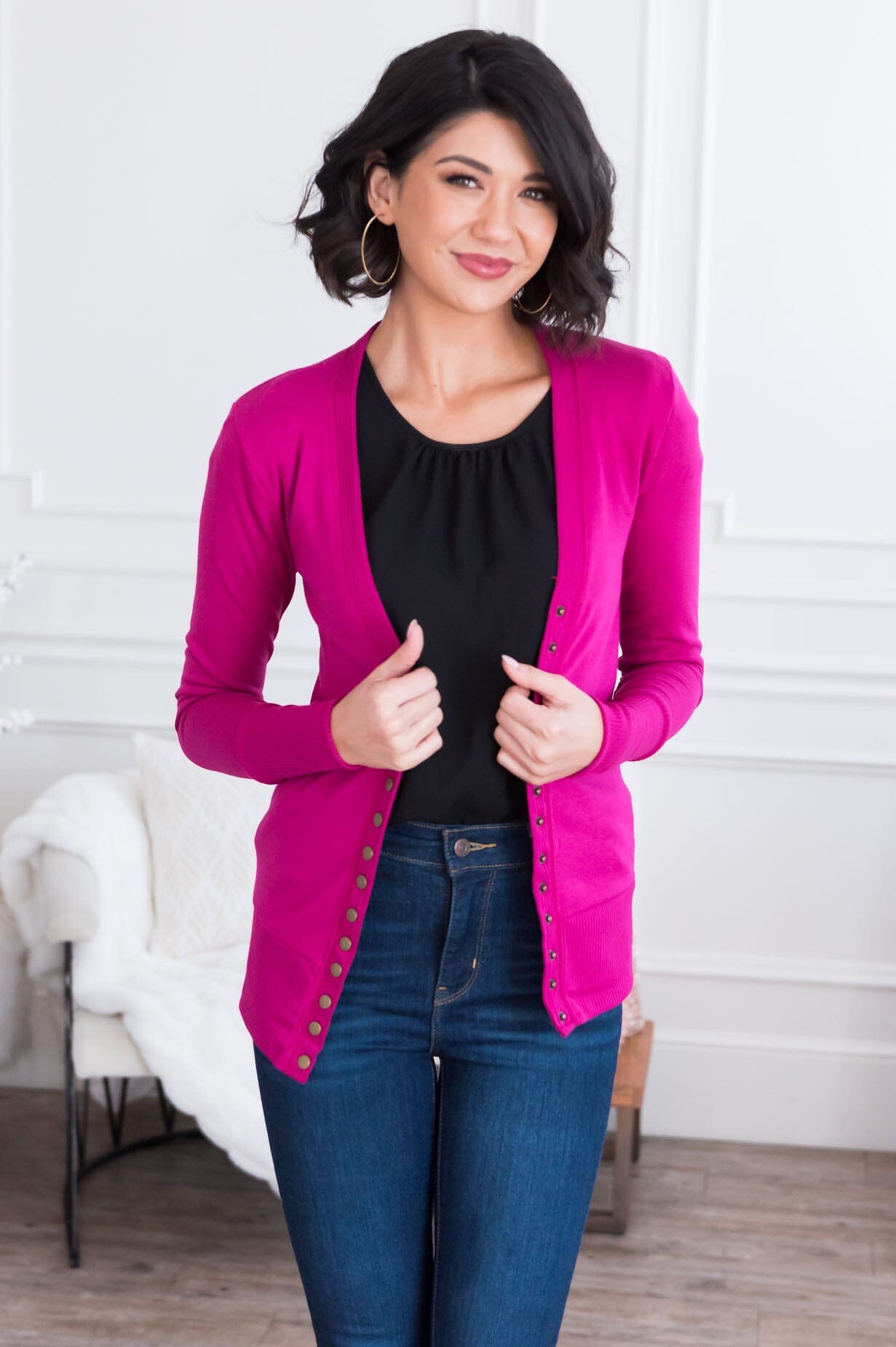 Free Soul Modest Button Cardigan