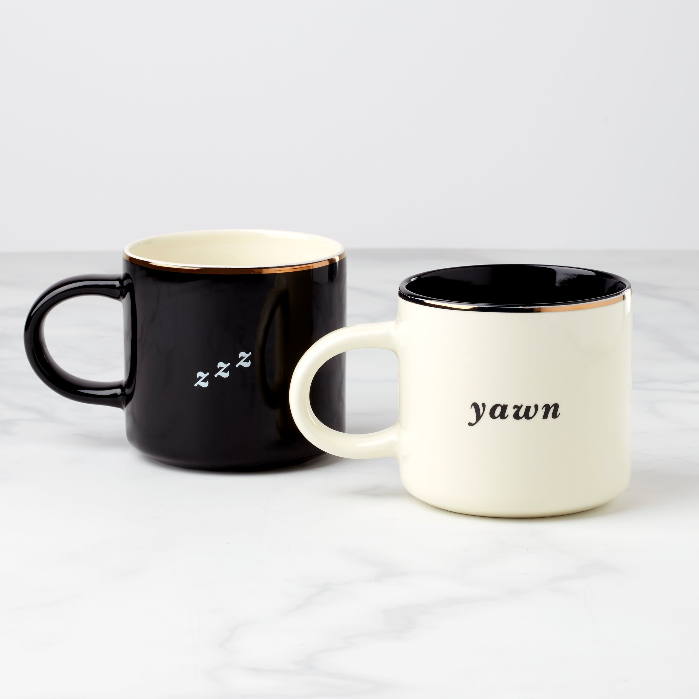 Yawn & ZZZ Mugs, Set of 2