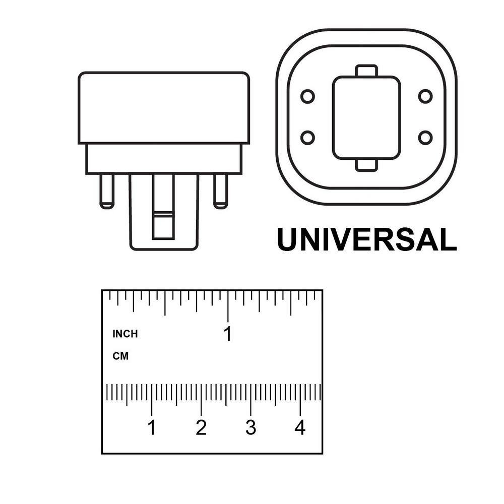 Feit Electric 13W18W26W Equivalent PL Horizontal 4-Pin Universal Base G24QGX24Q-1-2-3 CCT Select(2700K3500K4100K)LED Light Bulb PL26AHCCTLEDHDRP