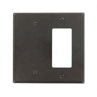 Leviton Brown 2-Gang 1-Toggle1-Blank Wall Plate (1-Pack) 80608