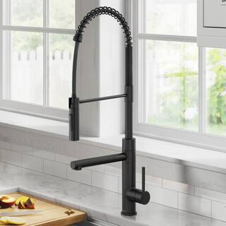 KRAUS Artec Pro CommercialStylePull-Down Single Handle Kitchen Faucet with Pot Filler inMatte Black KPF-1604MB