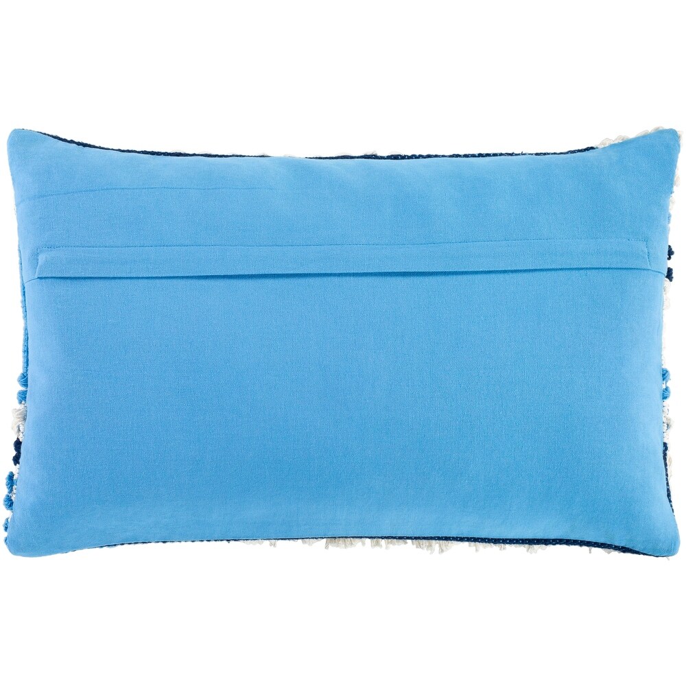 Sidra Textured Blue   Cream Lumbar Pillow