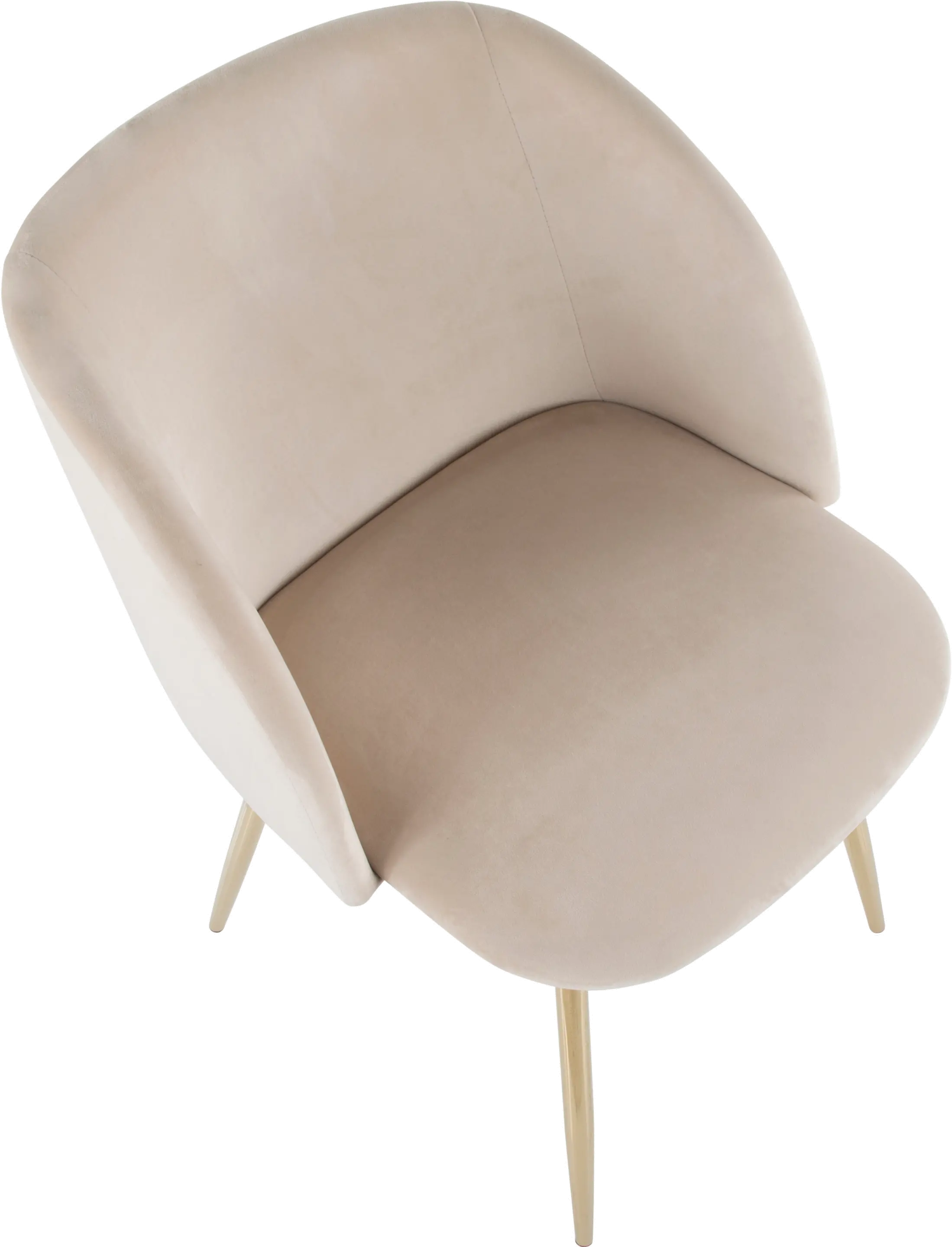 Fran Gold and Cream Velvet Glam Dining Chairs， Set of 2