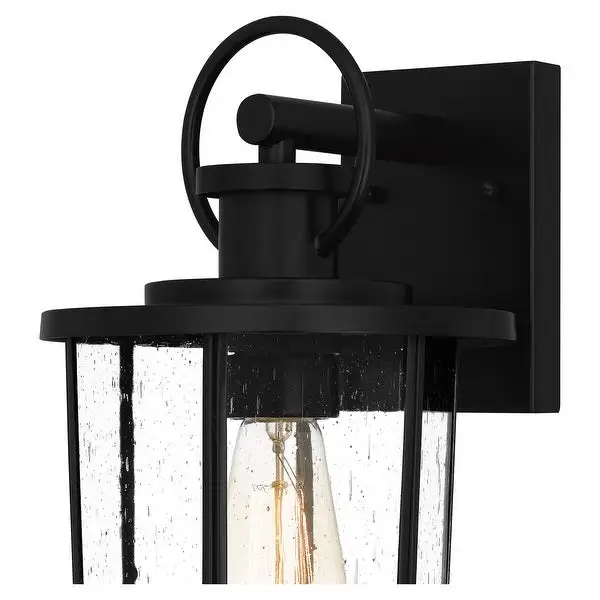 Asher 1-Light Matte Black Outdoor Wall Lantern - White Shopping - The Best Deals on Outdoor Wall Lanterns | 40756146