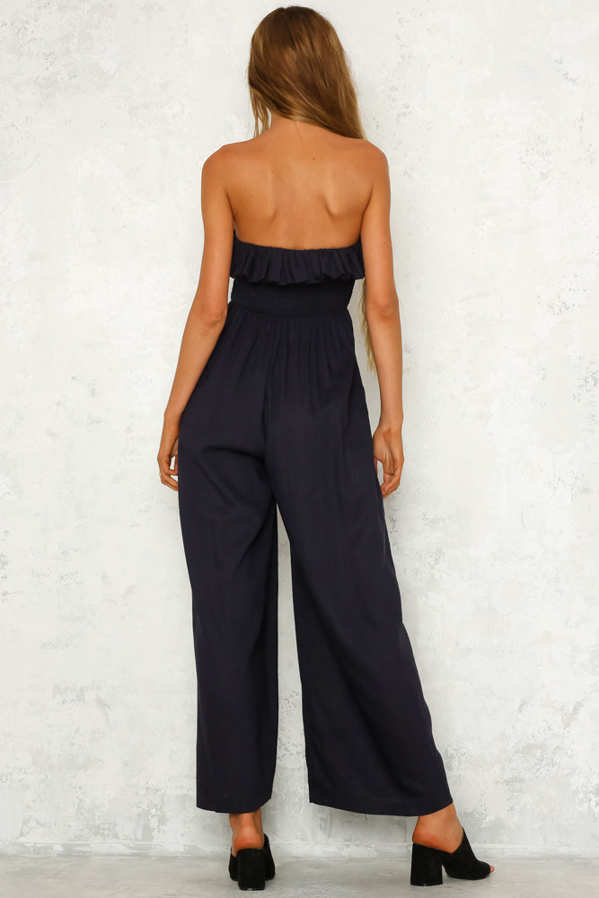 Not Working Out Jumpsuit Navy