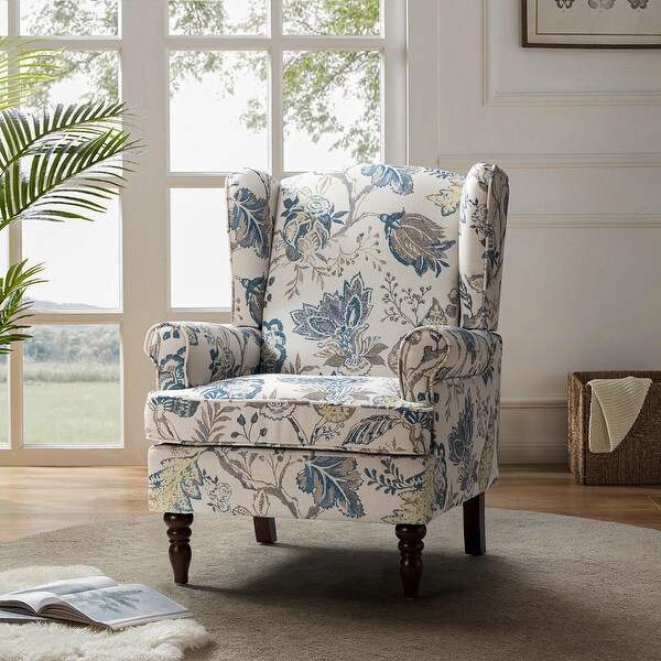 Epimethis Traditional Fabric Accent Armchair with Turned Legs by HULALA HOME