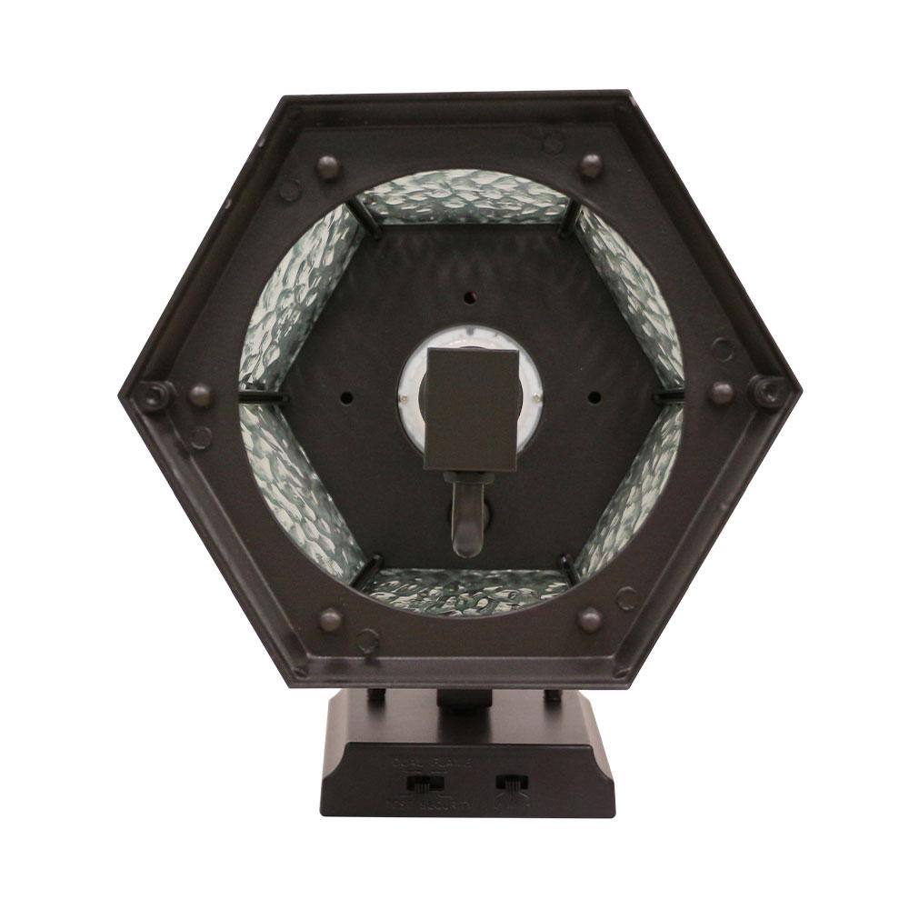 Home Decorators Collection Bronze Integrated LED Outdoor Wall Lantern Sconce with Flickering BulbClear Glass with Motion Sensor and Photocell FL-381HD