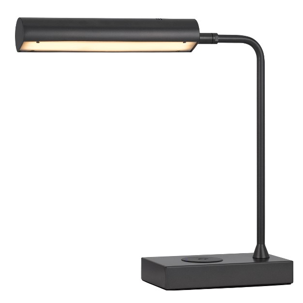 Metal Led Desk Lamp With Wireless Charging Gray includes Led Light Bulb Cal Lighting