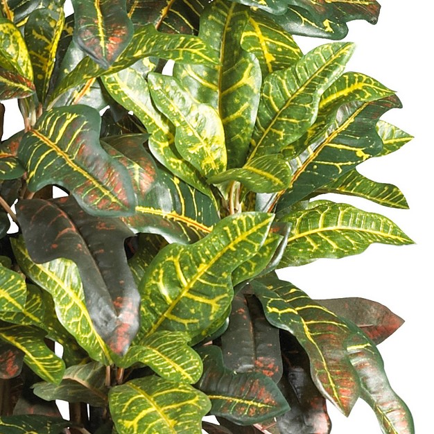 3 x27 Artificial Croton Tree In Pot Green Nearly Natural