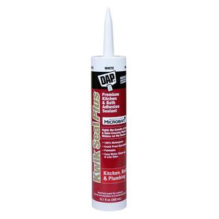 DAP Kwik Seal Plus 10.1 oz. White Premium Kitchen and Bath Siliconized Caulk 18510