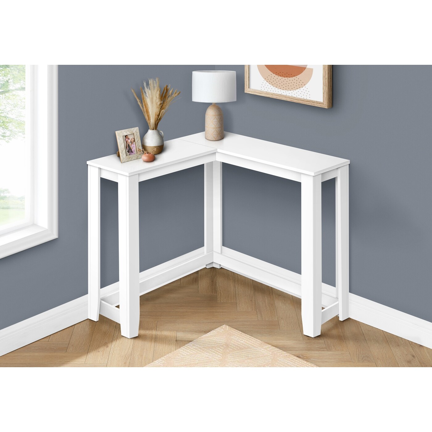 Accent Table， Console， Entryway， Narrow， Corner， Living Room， Bedroom， Laminate， Contemporary， Modern - 35.5