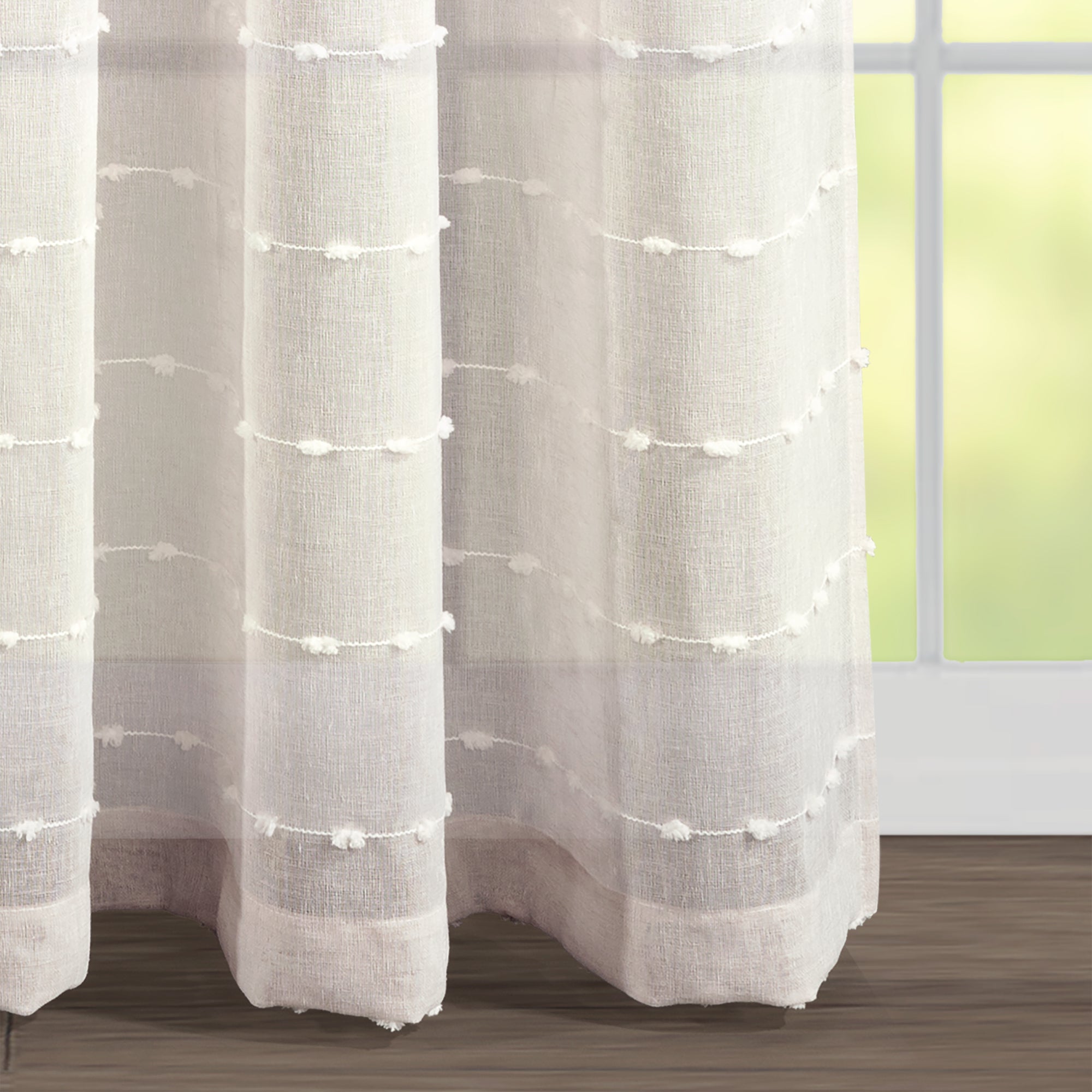 Farmhouse Textured Grommet Sheer Ultra Wide Window Curtain Panel