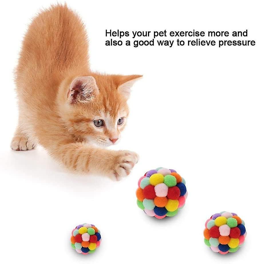 Colorful Plush Pet Ball Interactive Training Toy For Dog Puppy Cat (diameter: 4cm)