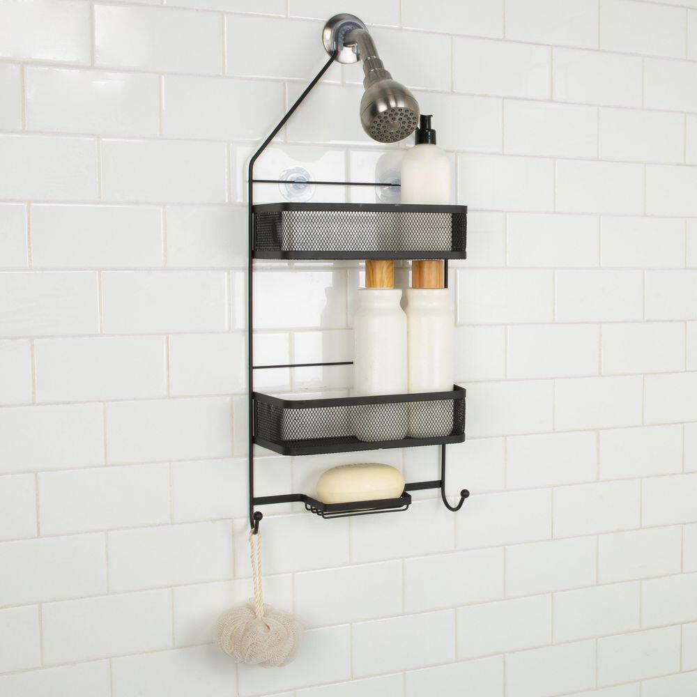 Bath Bliss Mesh Collection Deluxe Shower Caddy in Matte Black 10131-MATTEBLACK