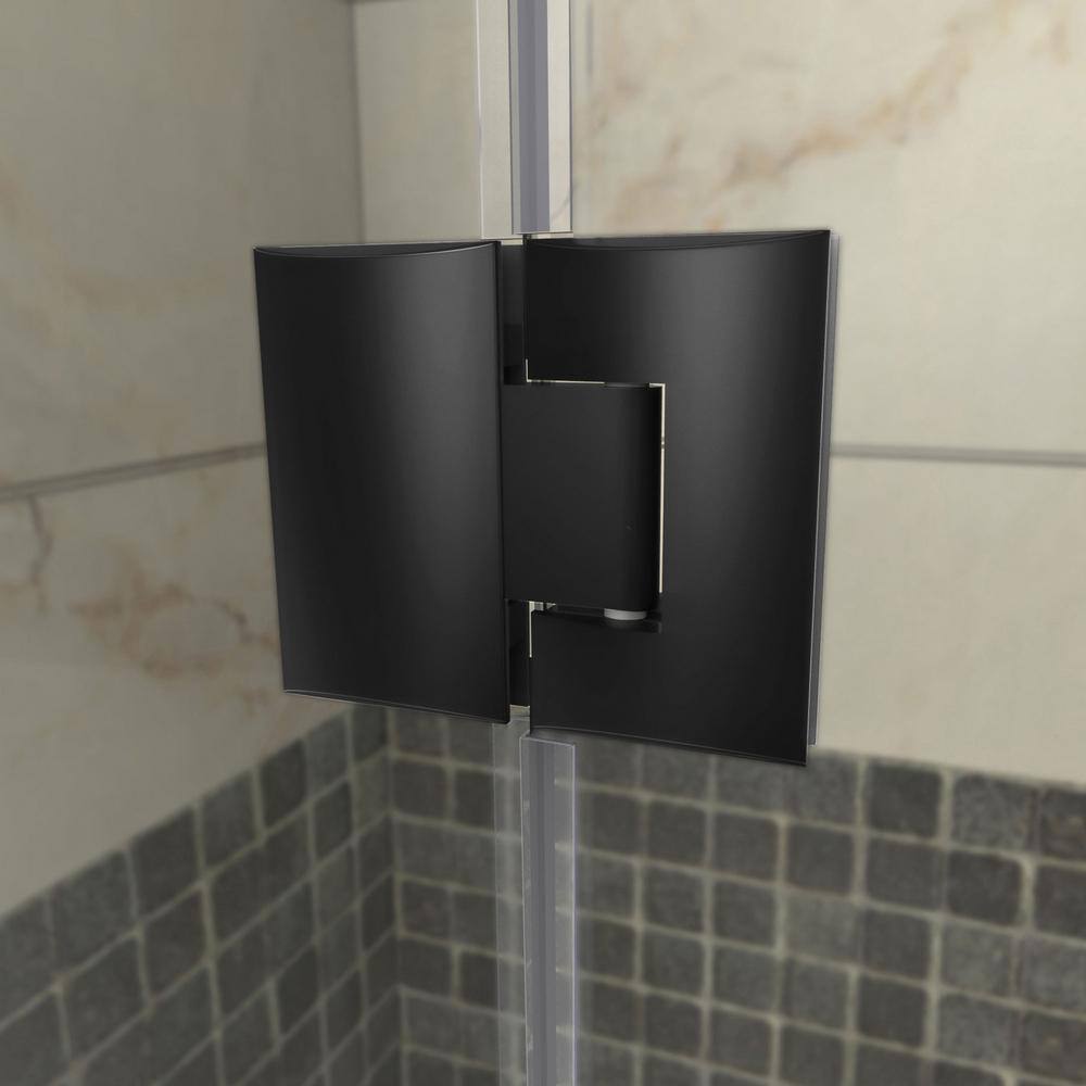 DreamLine Unidoor-X 58-58.5 in. x 58 in. Frameless Hinged Tub Door in Satin Black D58580-09