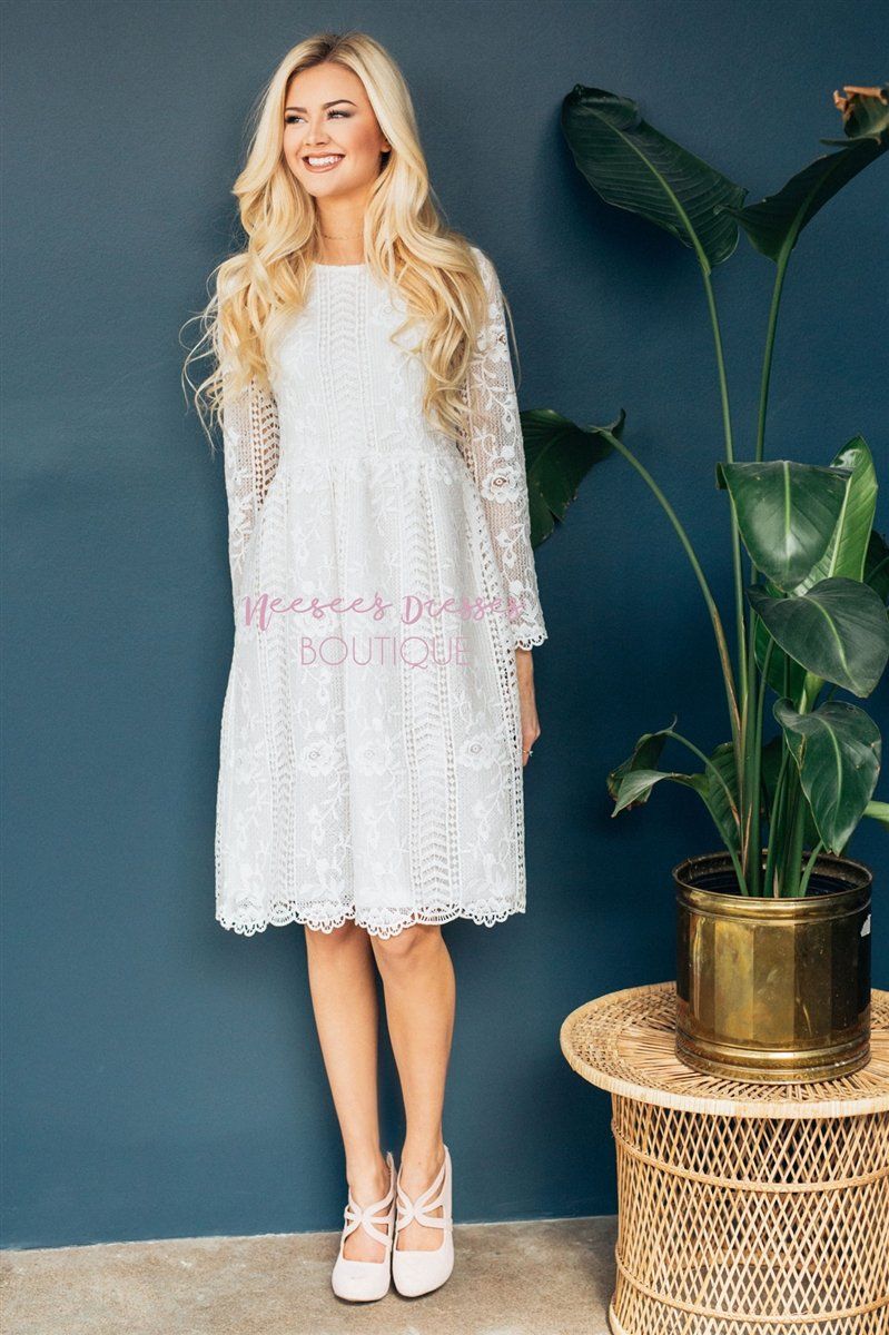 Love At First Sight White Lace Dress