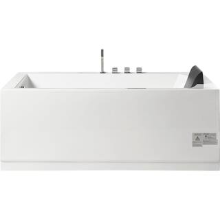 EAGO 60 in. Acrylic Flatbottom Whirlpool Bathtub in White AM154ETL-L5