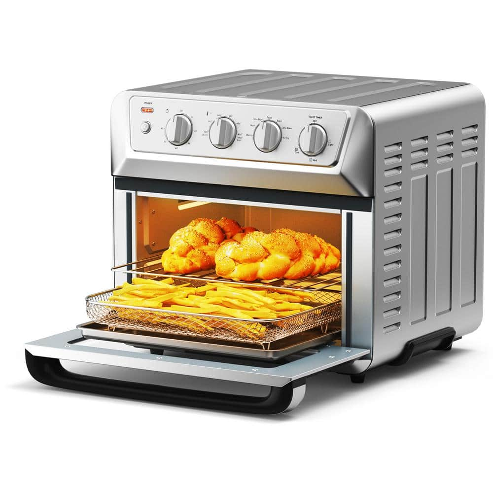 Gymax Electric Silver Air Fryer Oven Convection Oven Toaster w/21.5 QT Capacity GYM09347