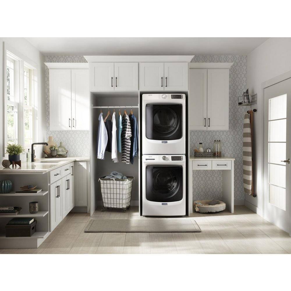 Maytag 7.3 cu. ft. 240-Volt White Stackable Electric Vented Dryer with Steam ENERGY STAR MED6630HW