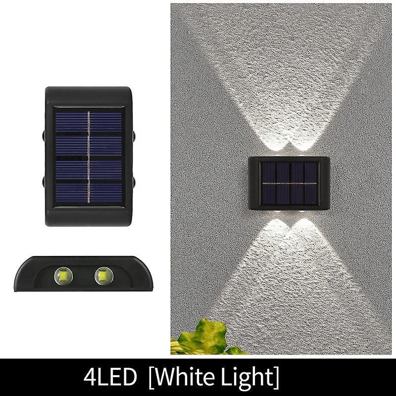 1pcs Solar Wall Lamp 4/6/8/10 Led Solar Powered Lights Sunlight Lamp Waterproof Up And Down Outdoor Lighting For Garden Stairs Fence Courtyard Decorat