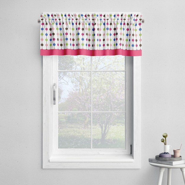 Bacati Pearl String Pink Aqua Lime Window Valance