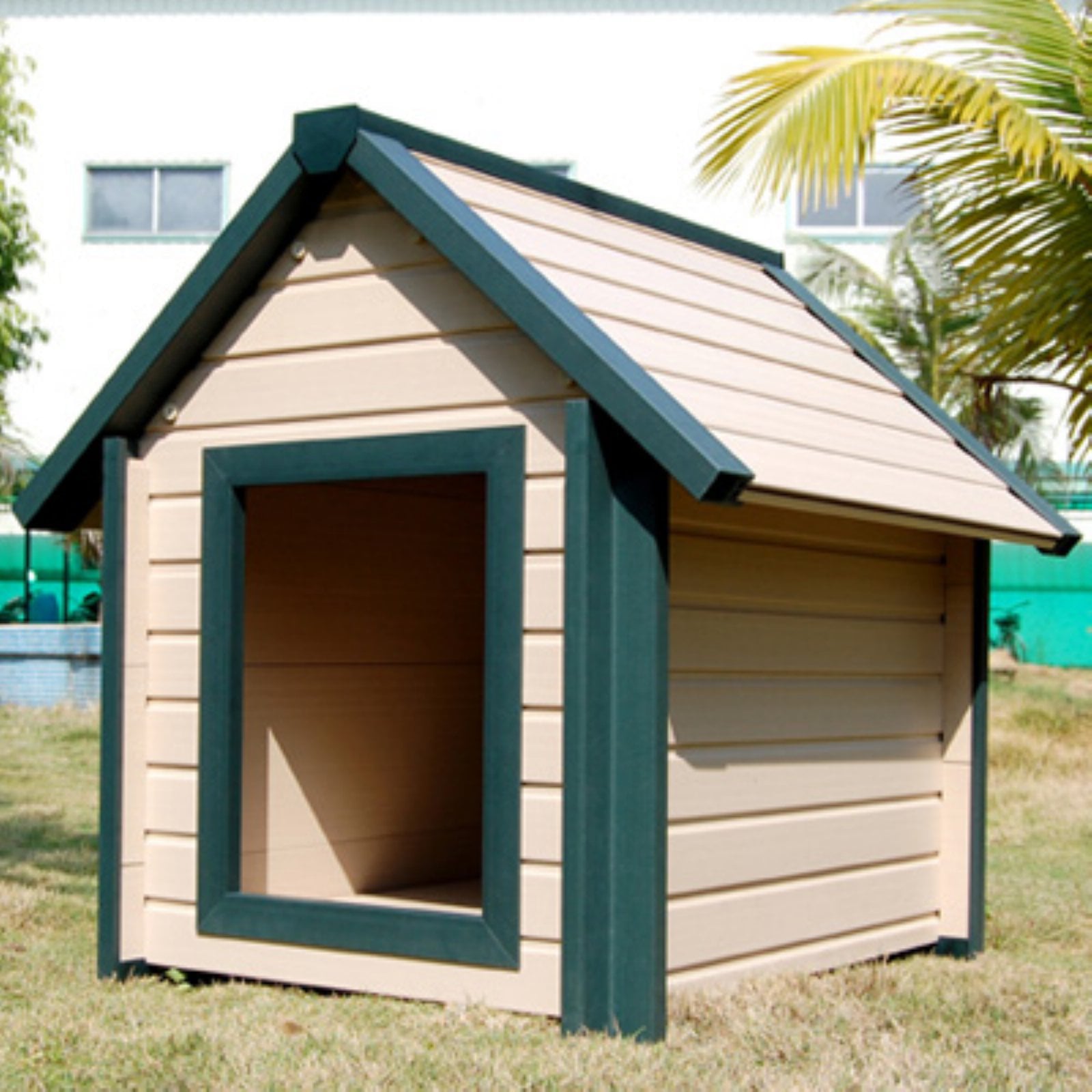 New Age Pet Ecoflex Bunk Style Outdoor Dog House， Extra Large