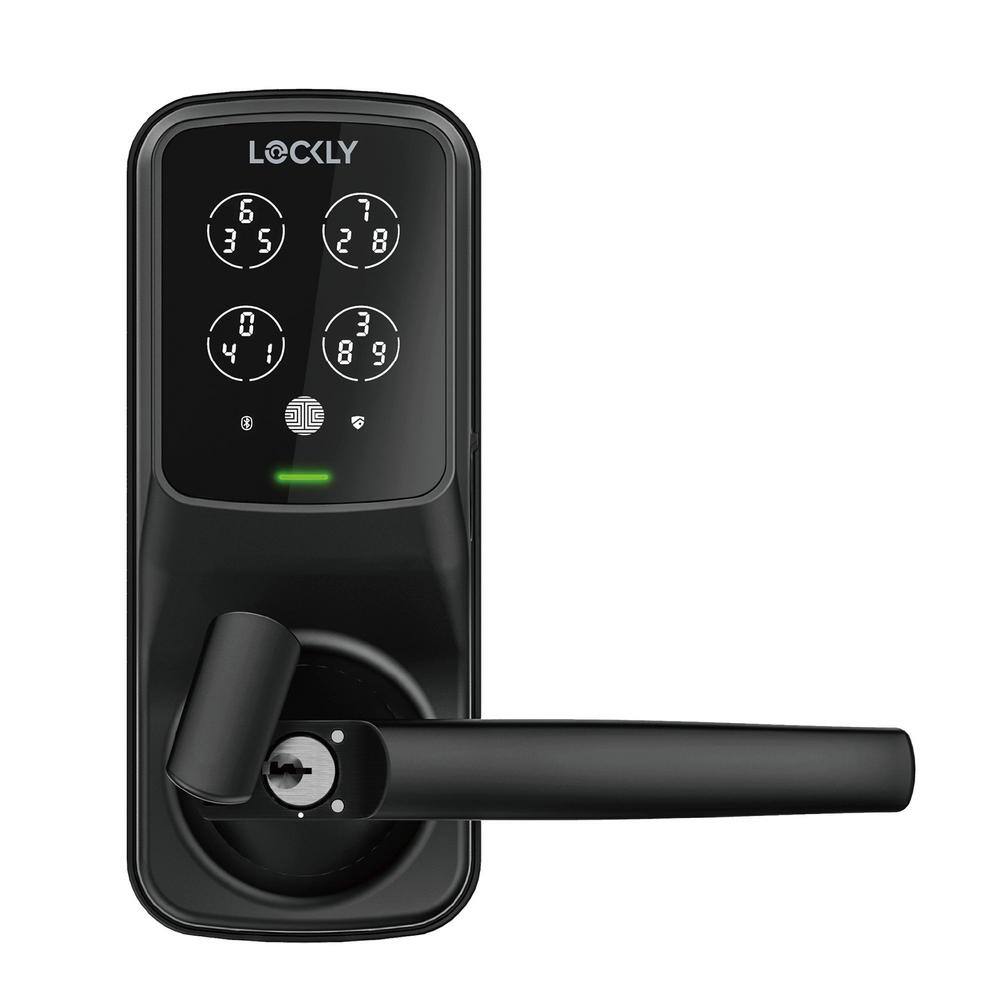 Lockly Secure Pro Matte Black Smart WiFi Mobile app-controlled Lever Latch 3D Fingerprint Keypad works with Hey GoogleAlexa PGD 628W MB