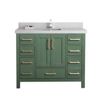 Willow Collections Malibu 48 in. W x 22 in. D x 36 in. H Bath Vanity in Lafayette Green with 2 in. Carrara Quartz Top MLB_LGNCARQZ48S