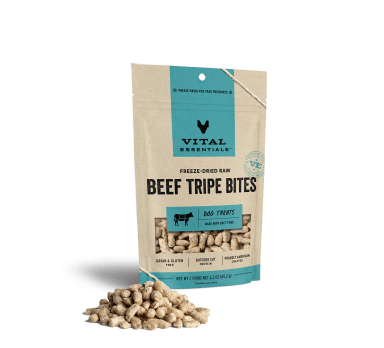 Vital Essentials Freeze-Dried Beef Tripe Bites Dog Treats